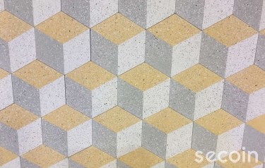 Hexagon encaustic terrazzo